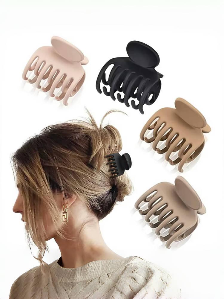 

Маленькая матовая заколка для волос, базовая универсальная коричневая заколка для волос для женщин