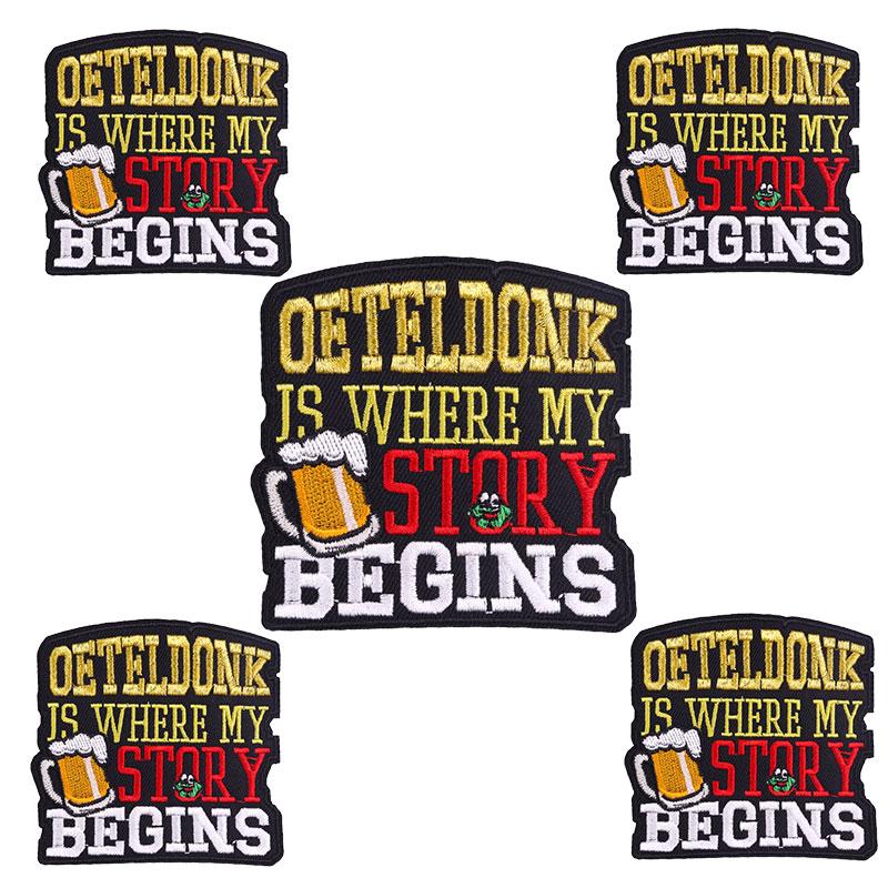 10pcs /Lots Netherland Oeteldonk Emblem Full Embroidered Patches Carnival For Netherland Patch Iron On Patches For Clothing Diy 