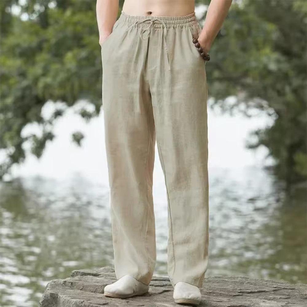 Men's Chinese Style Retro Summer Casual Straight-Leg Pants