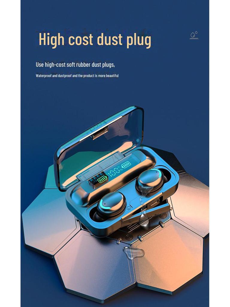 F9 Smiley Face TWS Bluetooth Headset - M10 Model, Long Battery Life & High Power