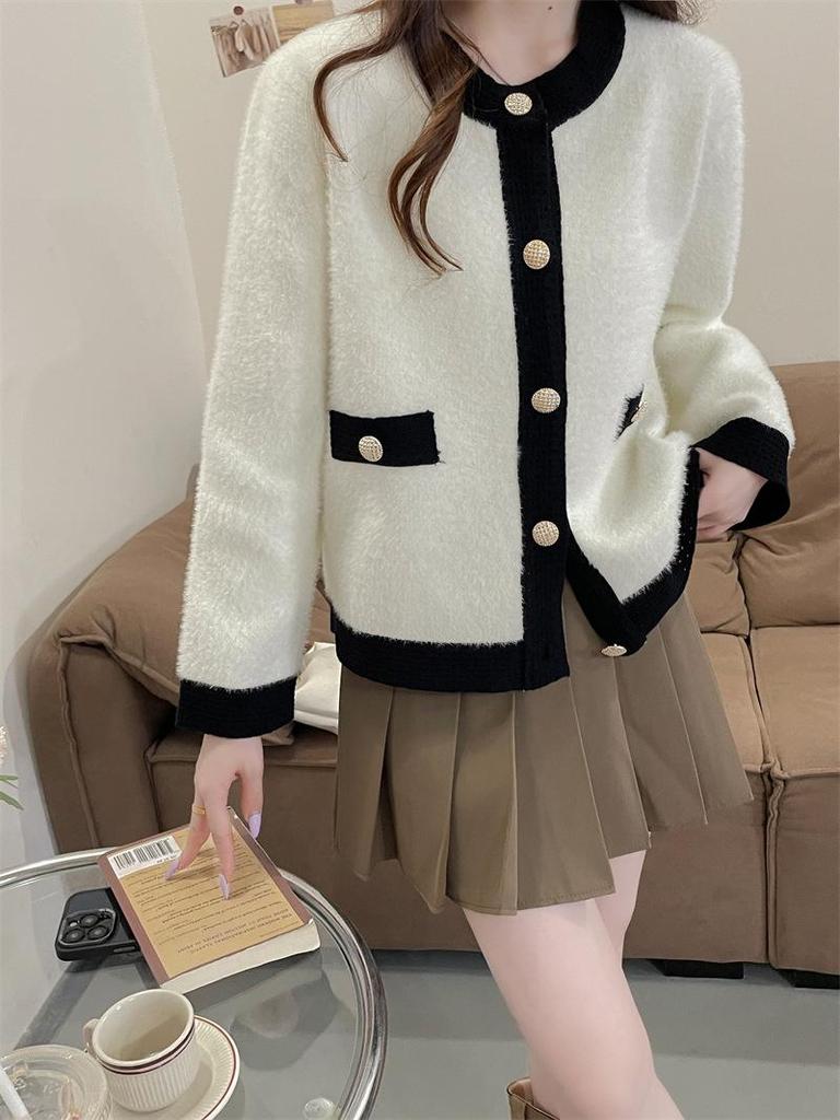 2024 Women's Stylish Wool Cardigan Coat - Autumn/Winter Slimming Casual Outerwear