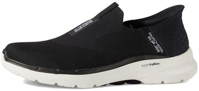 Go Walk Slip-Ins Easy On Sneakers Black White EE Wide