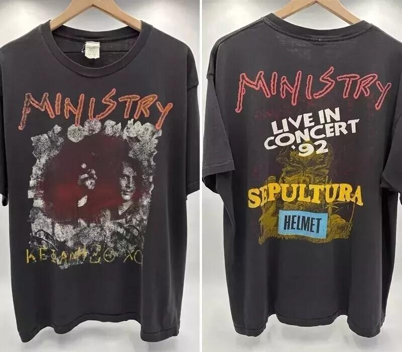 

Ministry 1992 - Psalm 69 Band Graphic 2 Side Black Unisex Tshirt Men Women S-4XL M