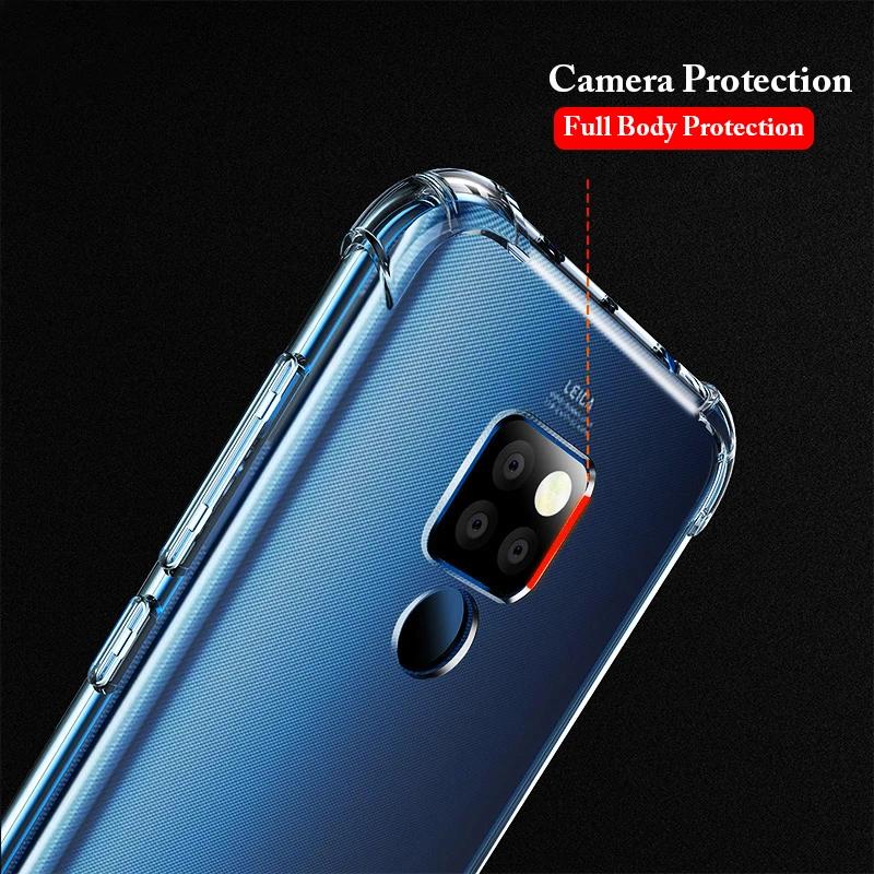 Für Huawei Mate 20 Mate 20 X P30 P20 Pro Y7 Y9 Prime 2019 Hülle, Silikon Stoßfest Transparent Schutzhülle für Huawei Nova 5 Hülle
