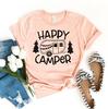 Happy Camper T-shirt, Camper Shirt, Camping Tee, Camping Life Top, Adventure Gift, Travel Shirt, Camp Lover Tee, Wanderlust Top, Women's Tee