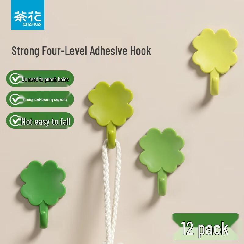 

CHAHUA Lucky Four Seasons No-Drill Adhesive Hooks, 12-Pack