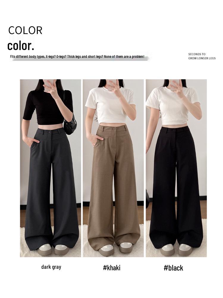 High-End Women's Suit Pants: Slimming, Thin, Narrow Spring/Summer Style, Straight-Leg with Good Drape, Comfy Loose Wide-Leg for Commute.