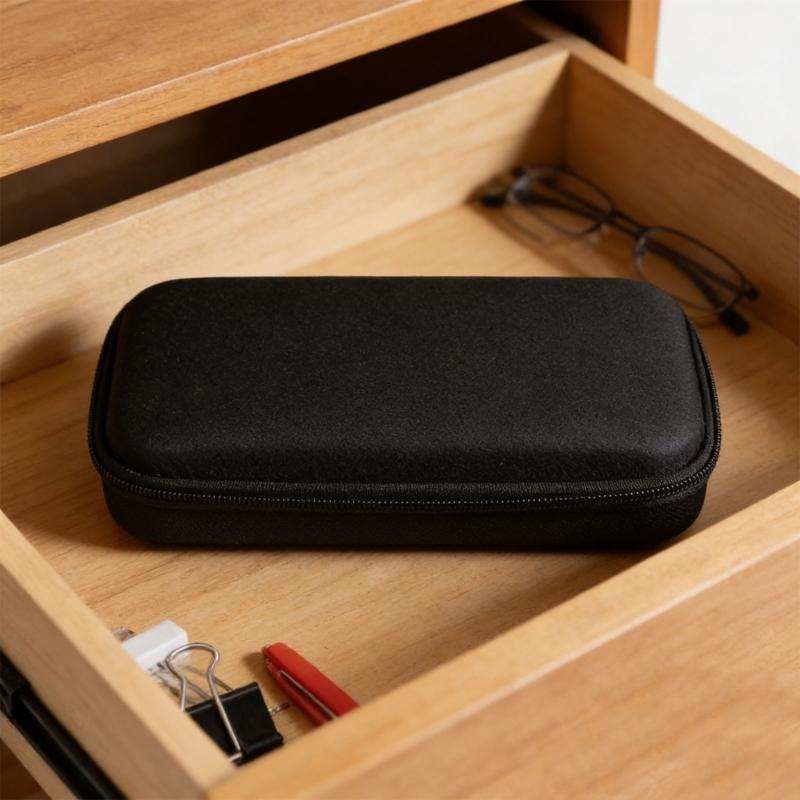 Eyeglasses Travel Carrying Case Shock Resistant Glasses Zippered Organizers Case with Pocket 5 Slot Sunglass Stoarge Bag