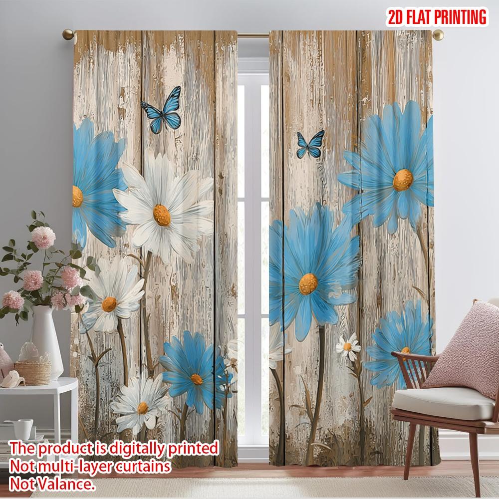 

2 шт., 2D печать на плоскости Оконная штора Рустикальные цветы(1) Универсальная полиэфирная ткань (без удилища) Универсальный Все для спальни и гостиной 52.50×116.00 CM 2pcs