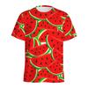 Summer Round Neck 3D Watermelon Pattern Print Top Fashionable Casual Short Sleeved Men's T-shirts