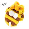 Dog Hoodie with Wings Cute Bee Hoodie Plush Hooded Pet Outfit 3D Antennae And Wings Cozy Striped Costume for Small Dogs Pullover