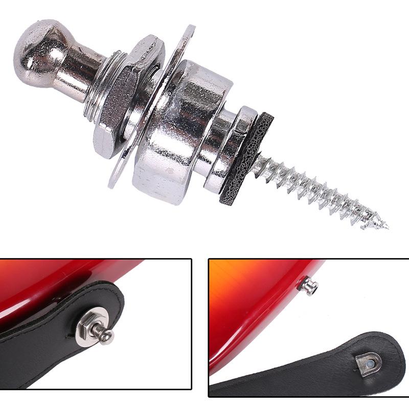 Guitar Strap Lock Metal Anti-Slip Buckle for Folk or Electric Guitar