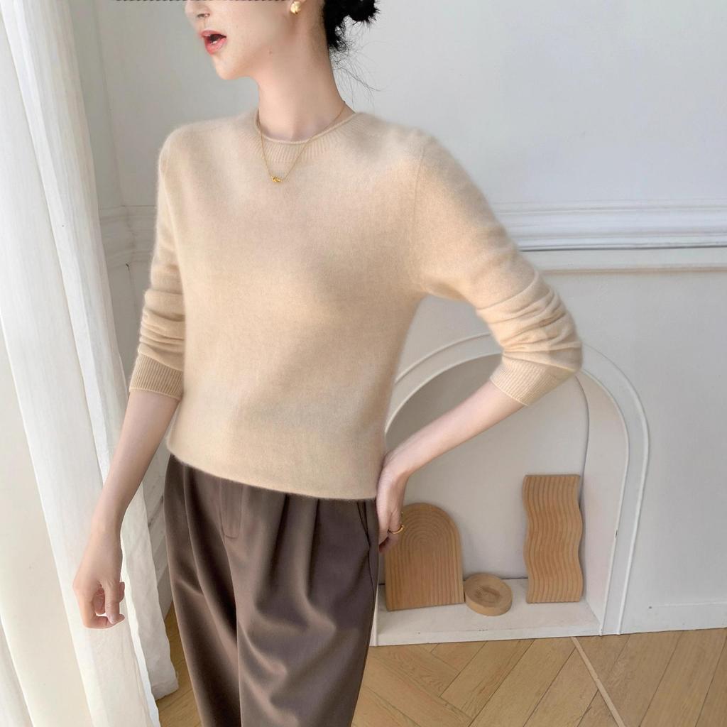 Women's Soft Cashmere Knit Saddle Shoulder Shirt - Versatile & Comfortable for Autumn/Winter