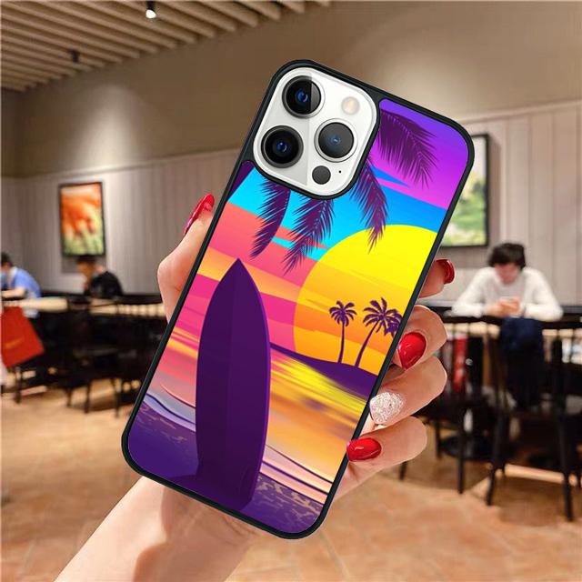 Surfing Hawaii Paradise Phone Case Cover For iPhone 17 Air 16 15 14 Plus Apple 16 11 12 13 Pro Max Coque