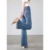 Betu Women's Frayed Hem High-Waist Denim Flare Pants