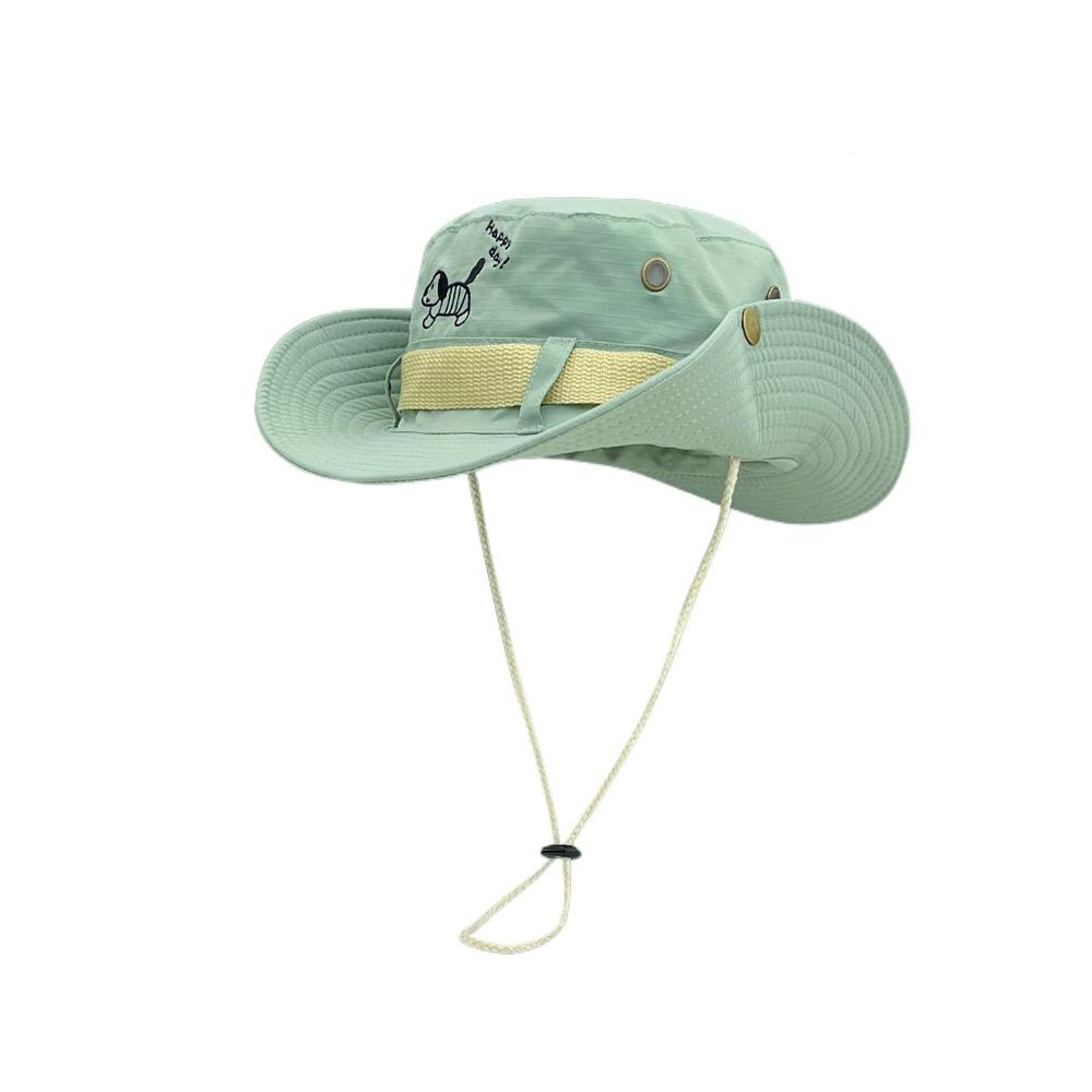 Big Brim Western Cowboy Hat Visor Sunscreen Fisherman Hat Retro Puppy Bucket Hat  Women