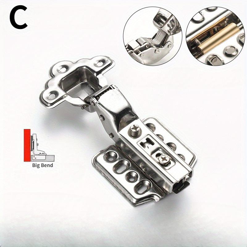 1Pc 304 Stainless Steel Thickened Hinge for Wardrobe Cabinet Door Heavy Duty Airplane Pipe Spring Bending Hydraulic Buffer Hinge