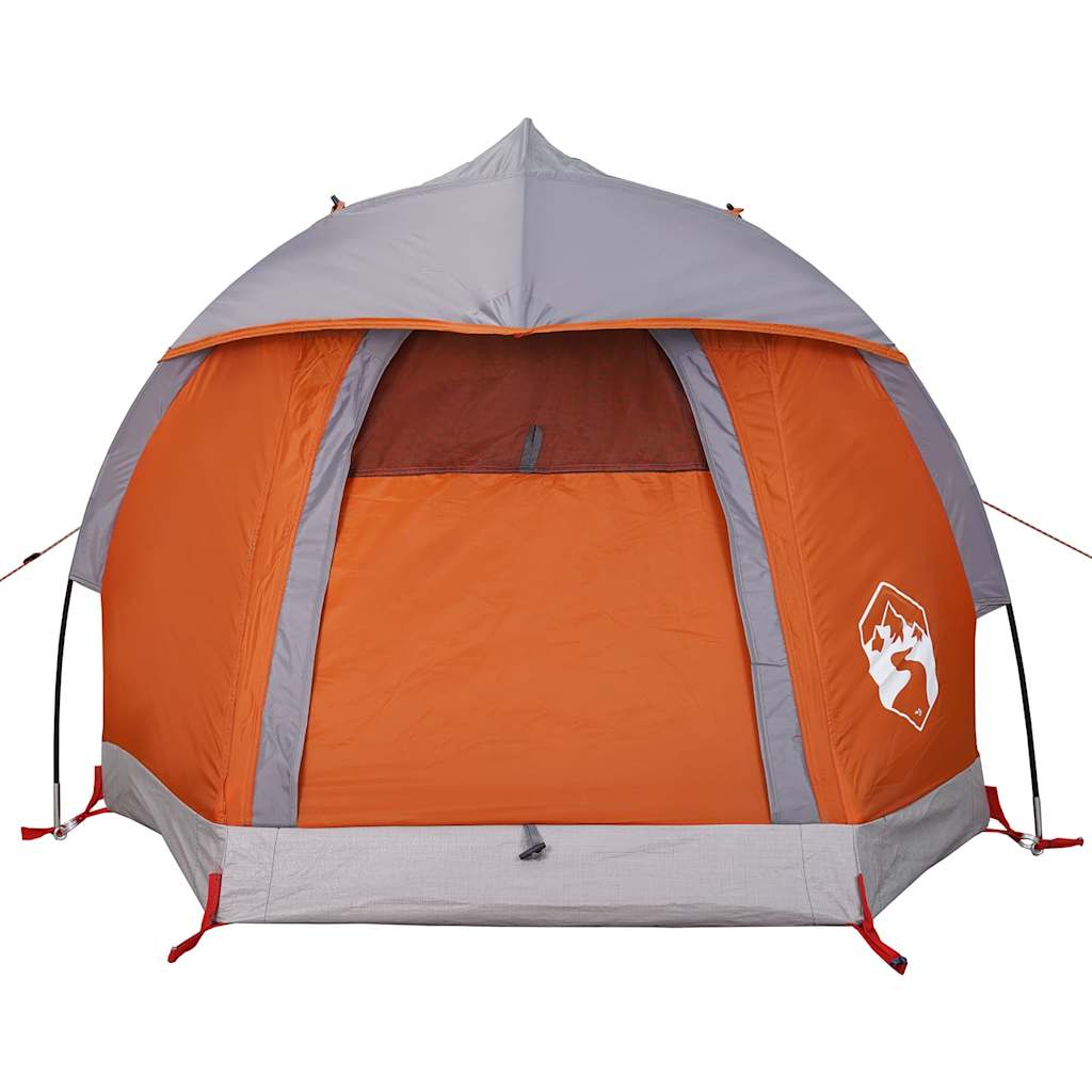 Dome Camping Tent for 1 Person Grey and Orange Waterproof