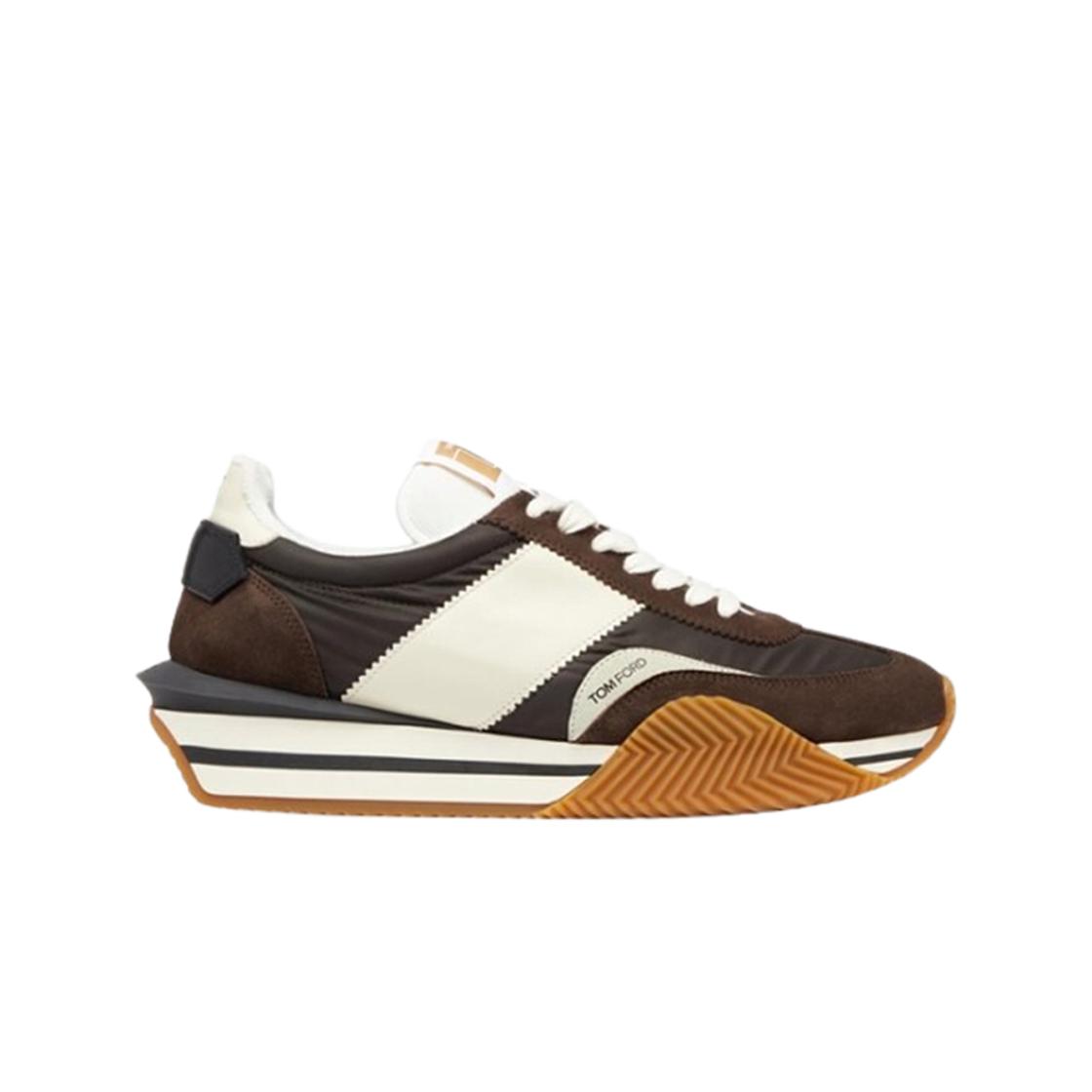 

Кроссовки Tom Ford James из замши и технической ткани, цвет эбеновый, слоновая кость, кремовый 7.5