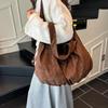 Yogodlns New Suede Tote Bag Women's Retro Matte Shoulder Bag High-end Large-capacity Commuting Versatile Shopper Handbags