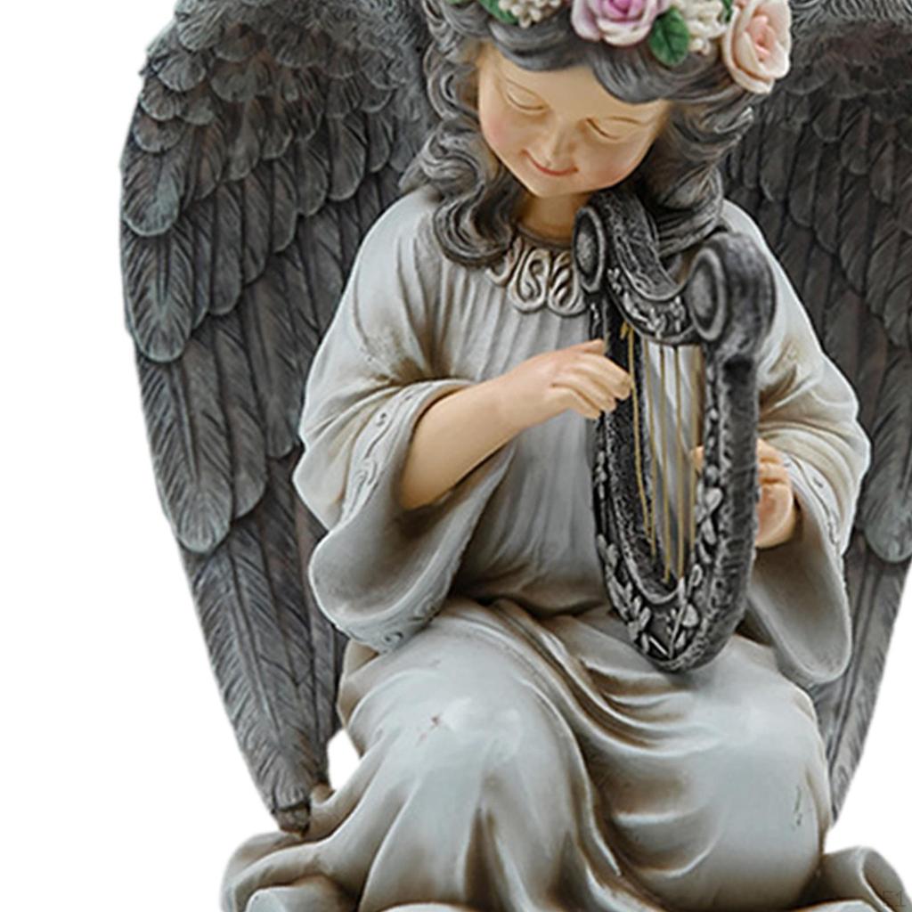 Solární zahradní socha anděla, dekorativní figurka, světlo, vodotěsné, zahradní umělecké dekorace na verandu a zahradu