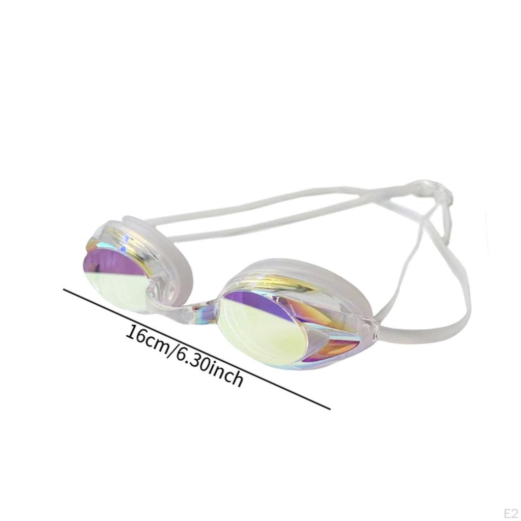 Swim Goggles Eyewear Anti Fog Adjustable Strap Professional Clear Vision PC Lens Wide View No