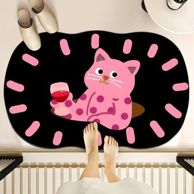 Cartoon Diatomaceous Earth Style Bath Mat Fast Drying Absorbent Bathroom Rug For Home Use Entrance Door Mat And Shower Mat