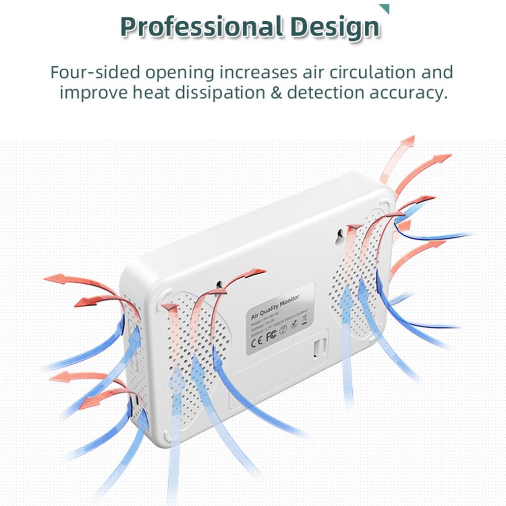 PV1000-DW Smart WIFI Large 4-in-1 Carbon Dioxide Detector, Indoor Air Quality Monitor Portable CO2