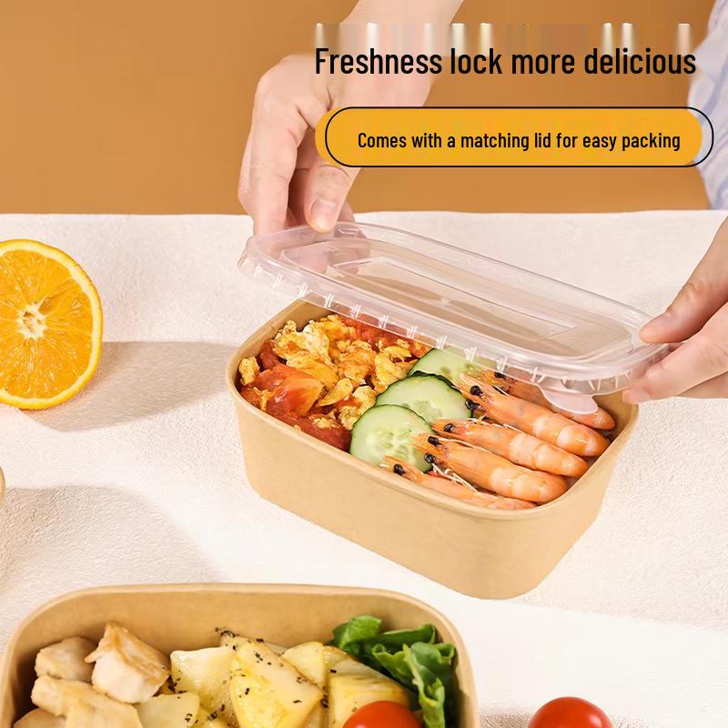 Chuan Ye Disposable Kraft Paper Food Containers with Lids (50 Sets)