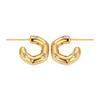 Elegant Gold-plated Zircon C-shaped Earrings - Non-fading, Stylish Ear Ornaments for Women