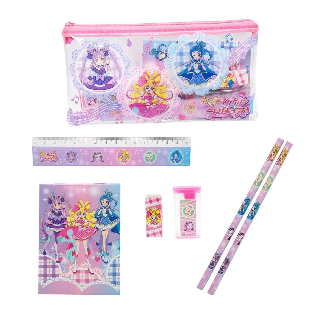 Marusho Kimi To Idol PreCure Stationery Set In Pouch