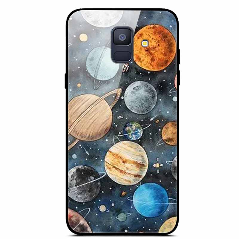 For Samsung Galaxy A8 Plus Cases A6 A7 2018 A8 2018 Tempered Glass Hard Back Cases For Samsung A6 Plus Covers Coque A7 A9 A8Plus