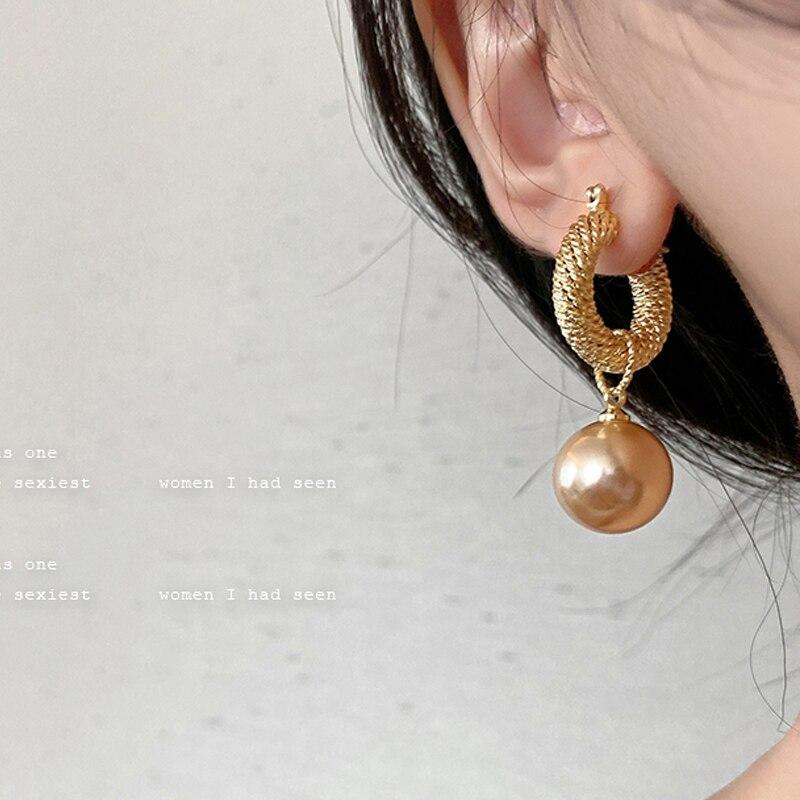 Einfache Vintage Simulierte Perle Baumeln Ohrringe Für Frauen Elegante Mode Wasser Tropfen Anhänger Ohrring Schmuck