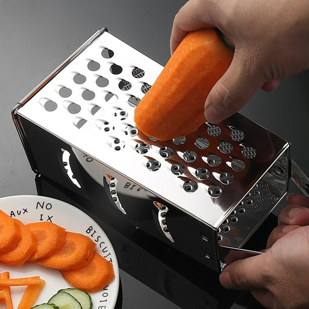 4 in 1 Edelstahlreibe Kochutensilien Knoblauch Ingwer Hobel Vierseitige Reiben Gemüse