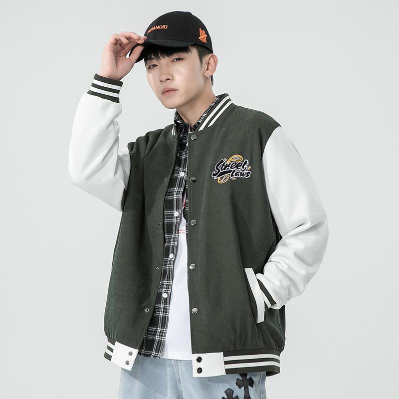 Flying Jacket Jacket Men's Baseball Jacket Cardigan Sweater Round Neck