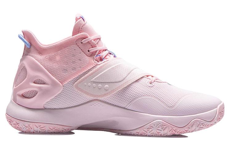Li Ning Cicada Wing Basketball Shoes Men's Mid Top Primrose Pink/Light Pink ABAR081-6