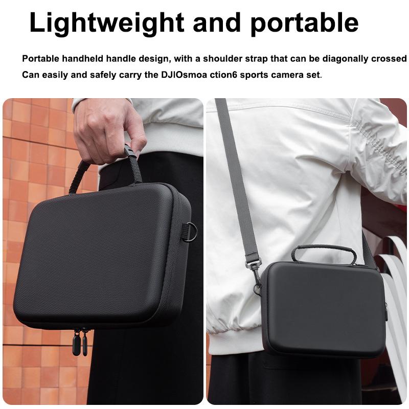 Portable Case Waterproof Bag Charger Battery Base Selfie Stick Storage Handbag for DJI Osmo Action 6 Camera Accessories