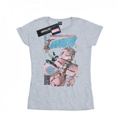 Womens/Ladies Daredevil Distressed Bullseye Vs Elektra Cover Cotton T-Shirt