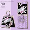 Elektroplate Skall Film Vevd Ring Telefondeksel for Samsung Galaxy Z Flip 6 5 4 Flip6 Flip5 Flip4 Flip3 5G Fallforebyggende Deksel