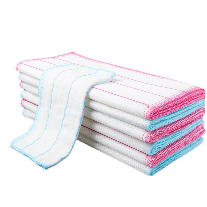 

5 слоев салфетки для мытья посуды, салфетка для уборки, тряпка из древесного волокна, хлопковая пряжа, впитывающая, не содержащая масла, чистая, хлопковая кухонная щетка для мытья посуды 25*25cm 10pcs