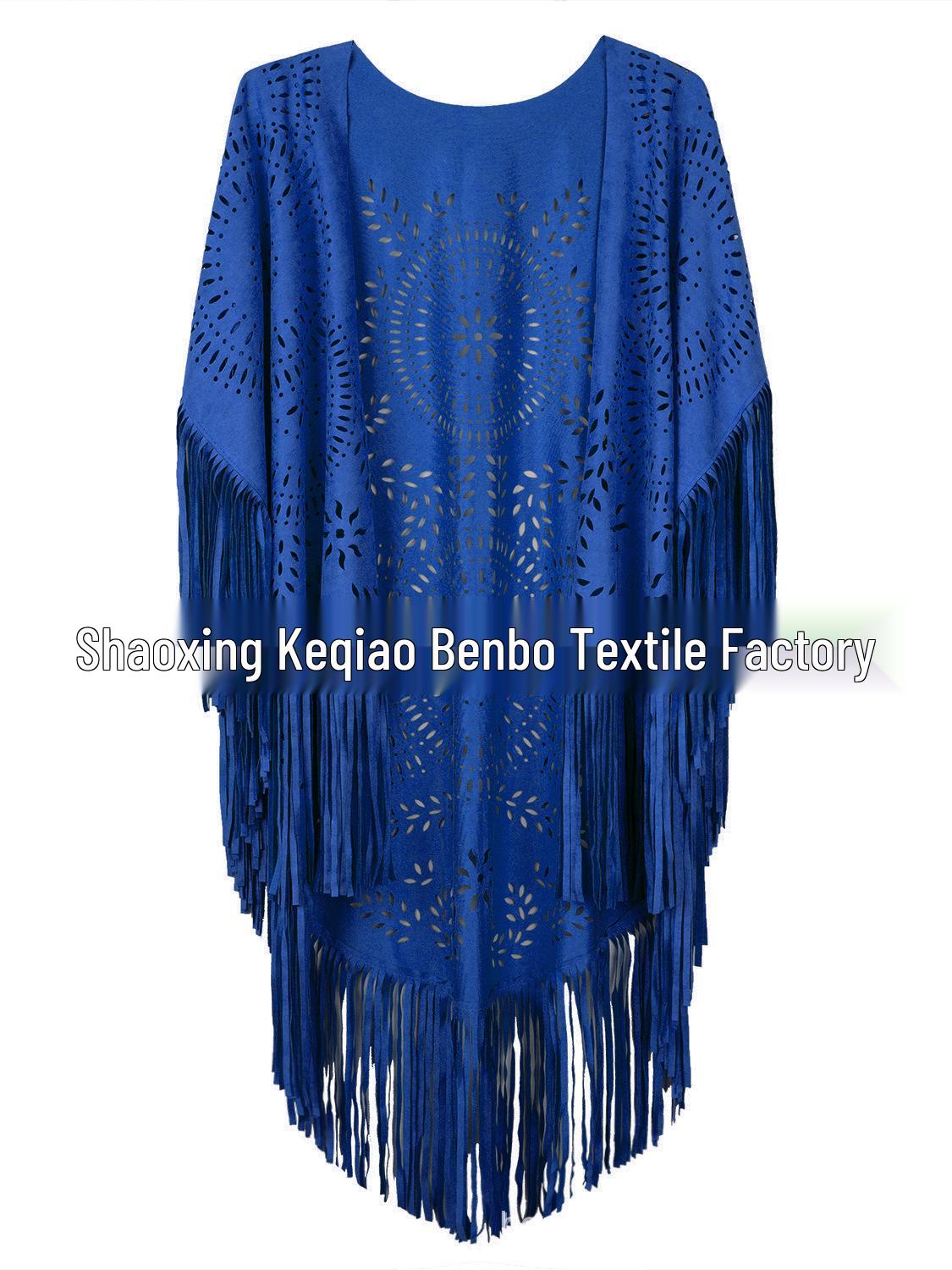 

Retro European & American Suede Tassel Shawl – Women s Stylish Summer Cape Above 175cm