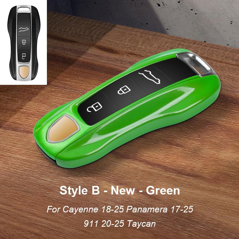 Solid Color ABS For Porsche Panamera Macan 718 Taycan 911 Cayman Boxster 971 Remote Smart Car Key Case Cover Car Accessories