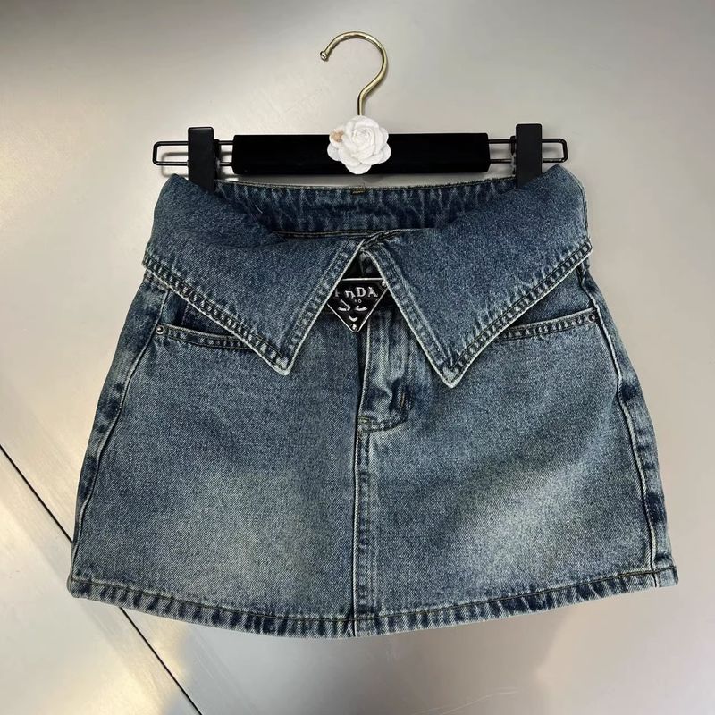 

Denim Pocket High Waisted Slim Fit Skirt Denim High Waist Silm Skirt Blue 2XL(2XL)