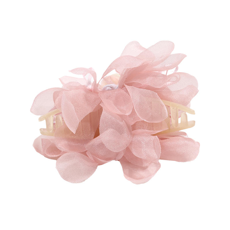 

New Sweet Flower Pearl Hair Clip For Women Mesh Gentle Elegant Fashion Pan Hair Shark Clip Temperament Girl Hair Accessories розовый
