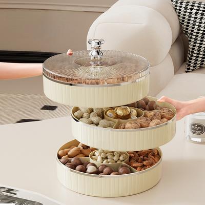 Leichter, luxuriöser, mehrschichtiger Obstteller, Wohnzimmer-Couchtisch, Snacks, Melonenkerne, Trockenobstbox, Nussfach, Aufbewahrungsbox