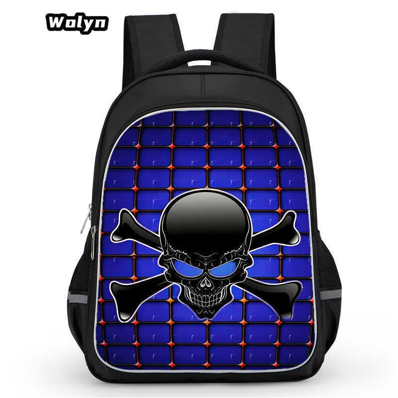 Skull Series Peripheral Animation Printing Backpack Student Bag Support