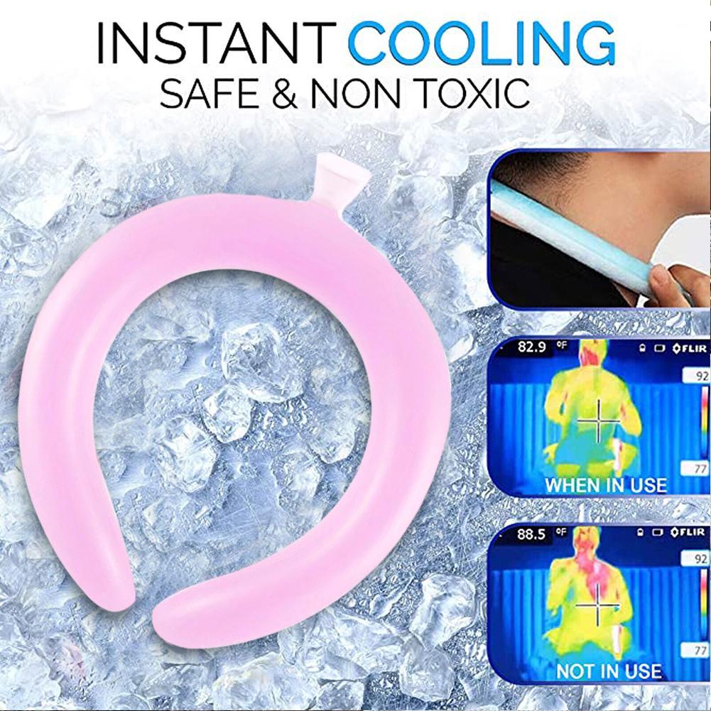 PCM Ice Neck Ring Summer Cooling Neckband Heatstroke Prevention Reusable 28℃ Natural Freeze No Condensation Long Lasting Cool