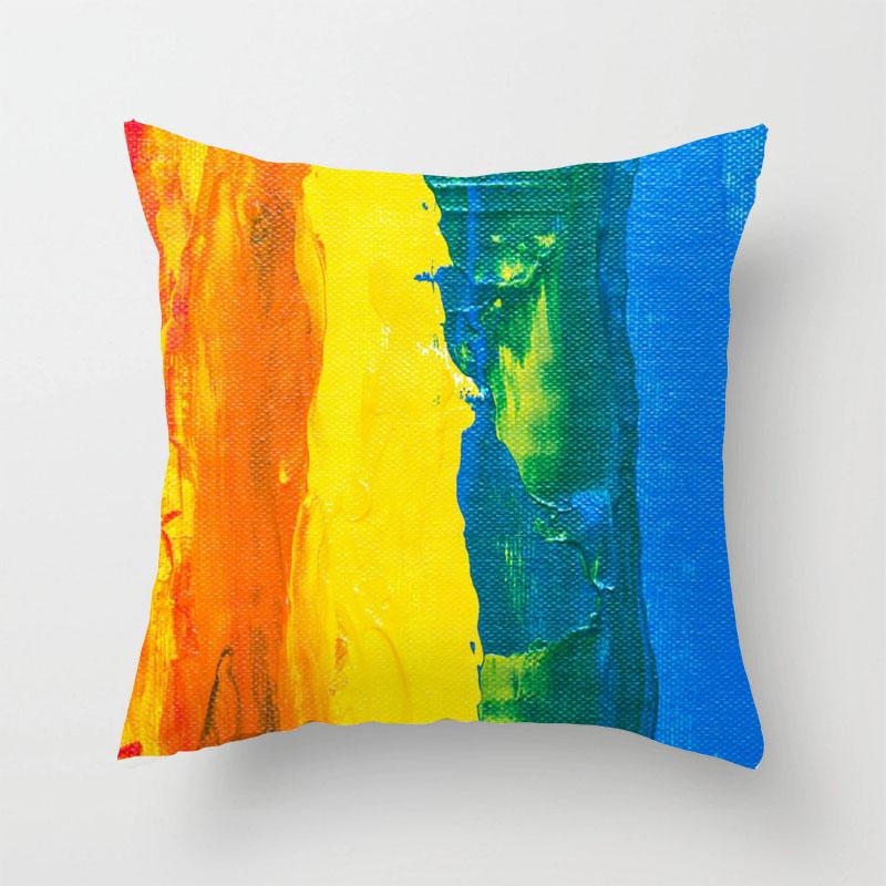 Regenbogen Geometrische Kunst Nordisch Minimalistisch Kissenbezug Sofakissenbezug Heimdekoration (45cm X 45cm)