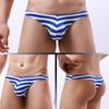Pánské pruhované tanga s nízkým pasem a U-kapsou - japonský a korejský styl