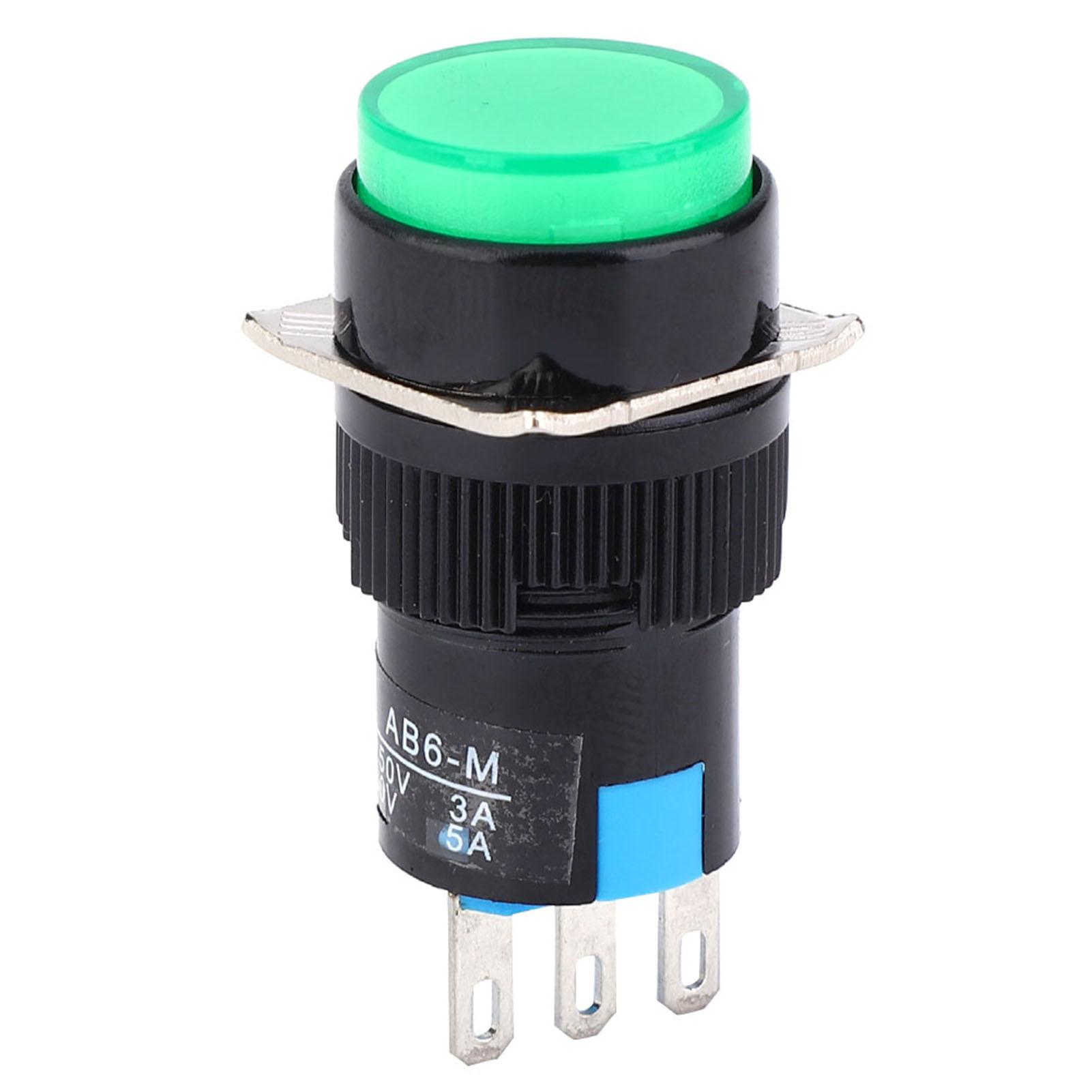 

5PCS Momentary Push Button Switch LA1611AB6M AC 250V 3A DC 30V 5A Round Button Switch